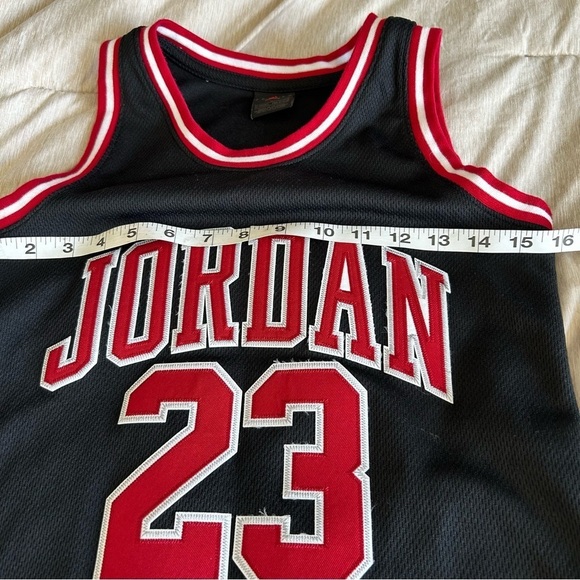 Jordan Black Basketball Dress Jersey with Red and White Trim - Picture 7 of 8